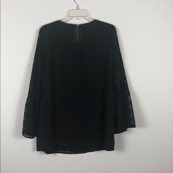 Chaus Sheer Top Back Black Top Blouse - Picture 5 of 5